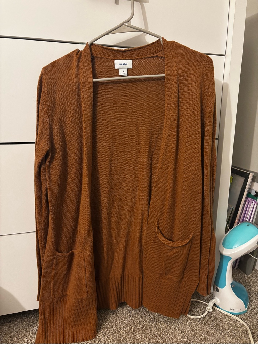 Old Navy Women's Rust Open-Front Pocket Cardigan